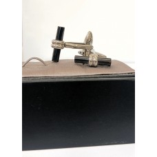 Μανικετόκουμπα Ατσάλινα Κυλινδρικά Μαύρα Γυαλιστερά STC09 